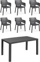 sweeek - Tuinset julie + elisa stoelen, 6 plaatsen