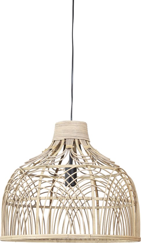 Lampe à suspension - Ø48x43 cm - POCITA - rotin - naturel - bohème - style Ibiza