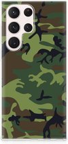 GSM Hoesje Geschikt voor Samsung Galaxy S23 Ultra Smartphonehoesje Camouflage