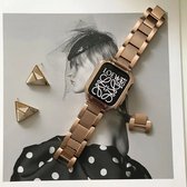 Fungus - Smartwatch bandje - Geschikt voor Apple Watch 42 / 44 / 45 / 49 mm - Series 1 2 3 4 5 6 7 8 9 SE Ultra iWatch - Metaal - Luxe - Rosegoud