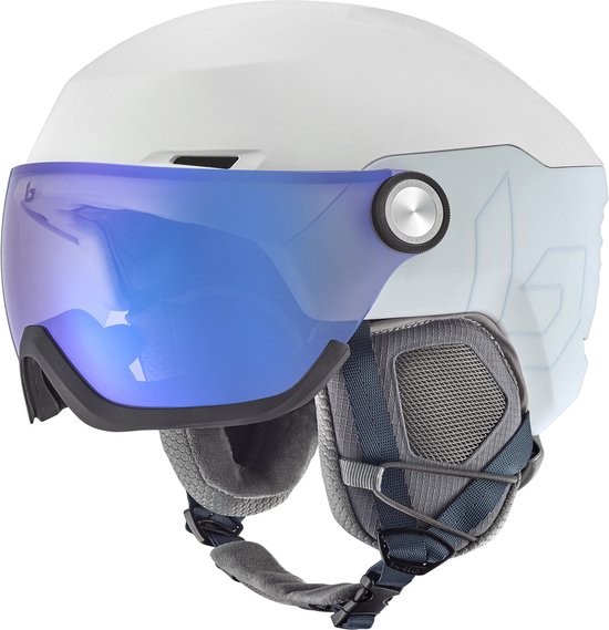 Casque Bollé V-Ryft Pure Ski avec visière | Pearl | Cat Blue photochromique .1-3 | Taille: 52-55 cm
