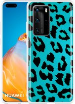 Huawei P40 Pro Hoesje Luipaard Groen Zwart Designed by Cazy