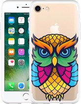 iPhone 7 Hoesje Colorful Owl Artwork - Designed by Cazy