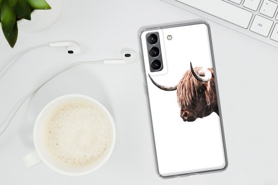 Coque Samsung Galaxy S21 Plus - Highlander écossais - Corne - Portrait - Siliconen