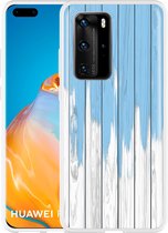 Huawei P40 Pro Hoesje Dripping blue paint Designed by Cazy