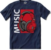 Music Koptelefoon | Muziek - Kop telefoon - Hobby - T-Shirt - Unisex - Navy Blue - Maat 4XL
