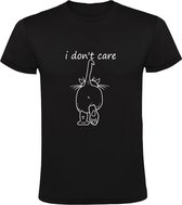 I don't care Heren T-shirt | boeie | kat | poes