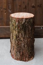 Table tronc d'arbre de 40 cm de haut avec écorce