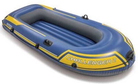 Intex Challenger 2 Opblaasboot - 2-Persoons - Blauw/Geel
