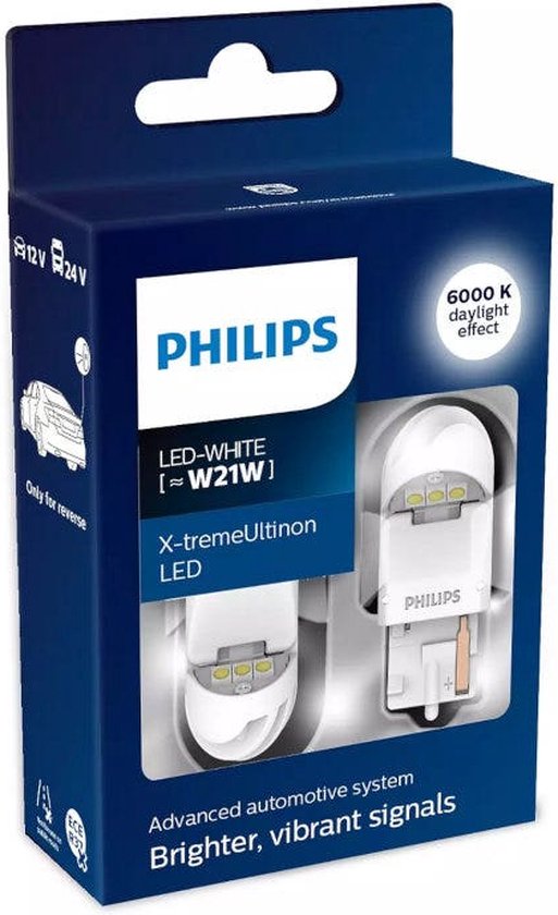Philips X-tremeUltinon LED W21W 6000k set 11065XUWX2 | bol