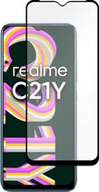 Cazy Screenprotector Realme C21Y/C25Y Full Cover Tempered Glass - Zwart