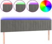 vidaXL-Hoofdbord-LED-180x5x78/88-cm-fluweel-lichtgrijs