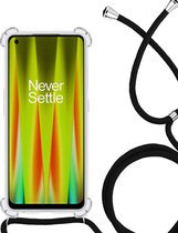 Hoesje Geschikt voor OnePlus Nord CE 2 Hoesje Shockproof Case Siliconen Hoes Met Koord - Transparant