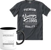 Vintage Legend Sinds 1995 - verjaardag en feest cadeau - Kado tip - T-Shirt met mok - Unisex - Mouse Grey - Maat M