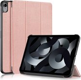 Lunso - Geschikt voor iPad 10 (2022) - Tri-Fold Bookcase hoes - Rose Goud