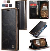 CaseMe - Telefoonhoesje geschikt voor Samsung Galaxy A14 5G - Flip Wallet Case - Magneetsluiting - Bruin