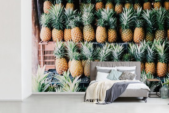 Ananas sur un marché au Mexique papier peint photo en vinyle largeur 600 cm x hauteur 400 cm - Tirage photo sur papier peint (disponible en 7 tailles)