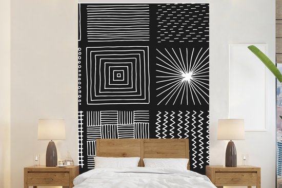Motifs à rayures noir et blanc 195x300 cm