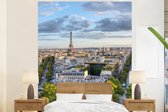 Behang - Fotobehang Parijs - Eiffeltoren - Skyline - Breedte 210 cm x hoogte 260 cm