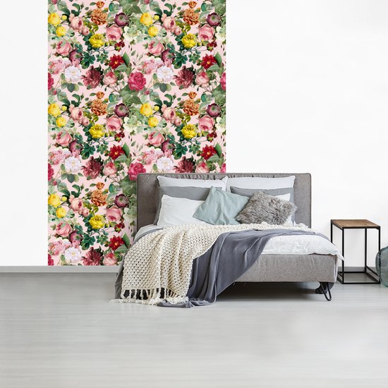 Papier peint - Papiers Papier peint photo Roses - Fleurs - Collage - Jaune - Largeur 170 cm x Hauteur 260 cm