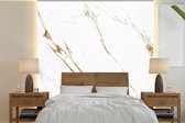 Papier peint - Papiers Papier peint photo Marbre - Wit - Or - Largeur 300 cm x Hauteur 300 cm