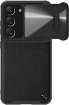 Nillkin Leather CamShield Samsung Galaxy S23 Plus Hoesje met Camera Slider Zwart
