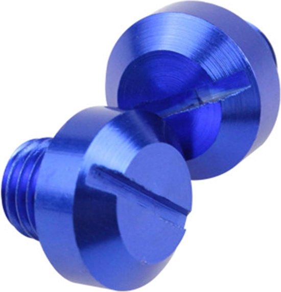 Carmoeignin 4-Piece Motorcycle Mirror Hole Plug Kit - M10x1.25 Titanium Screws, Fits Most Bikes (2 Regular + 2 Reverse Thread, Blue)