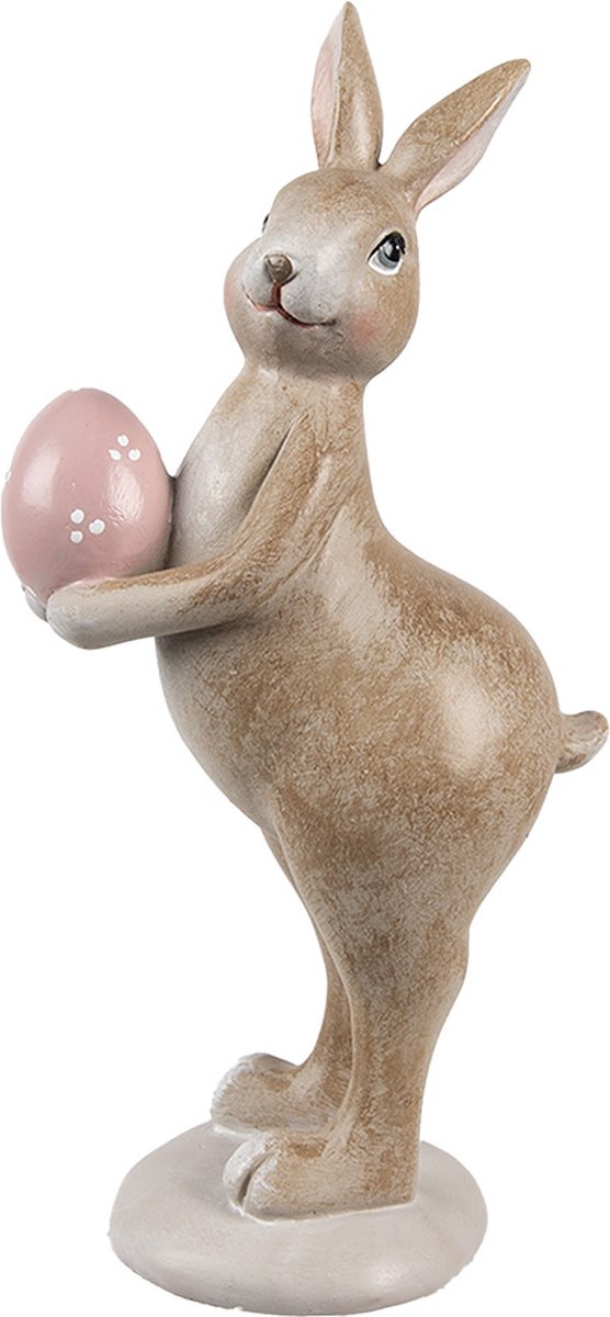 Decoratie Beeld Konijn 18 cm Beige Kunststof