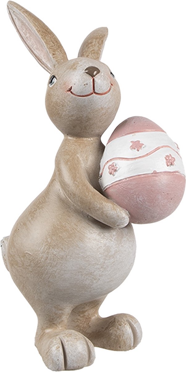 Decoratie Beeld Konijn 15 cm Beige Kunststof