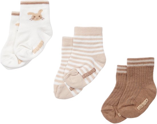 Little Dutch 3-pack Babysokjes - Maat 44-56 - Sokken Jongens & Meisjes - Multicolour - Baby Bunny