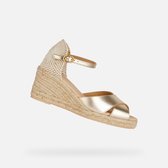 Geox D GELSA Goud - Gratis levering | ! - Schoenen Sandalen met sleehak Dames € 83,93