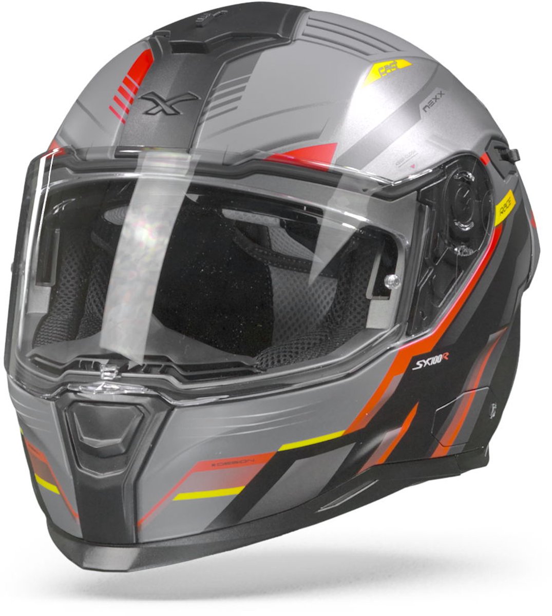 Nexx SX.100R Gridline Grey Red Matt XXL