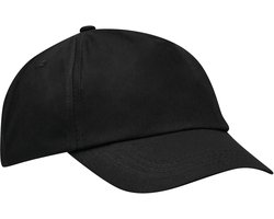 Baseballcap Outdoor 5 panels - zwart - volwassenen - klittenbandsluiting - katoen