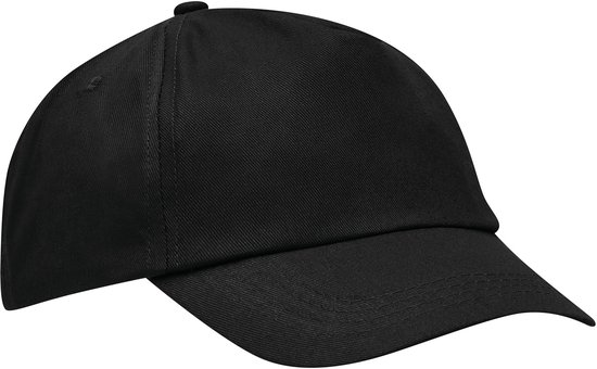 Baseballcap Outdoor 5 panels - zwart - volwassenen - klittenbandsluiting - katoen