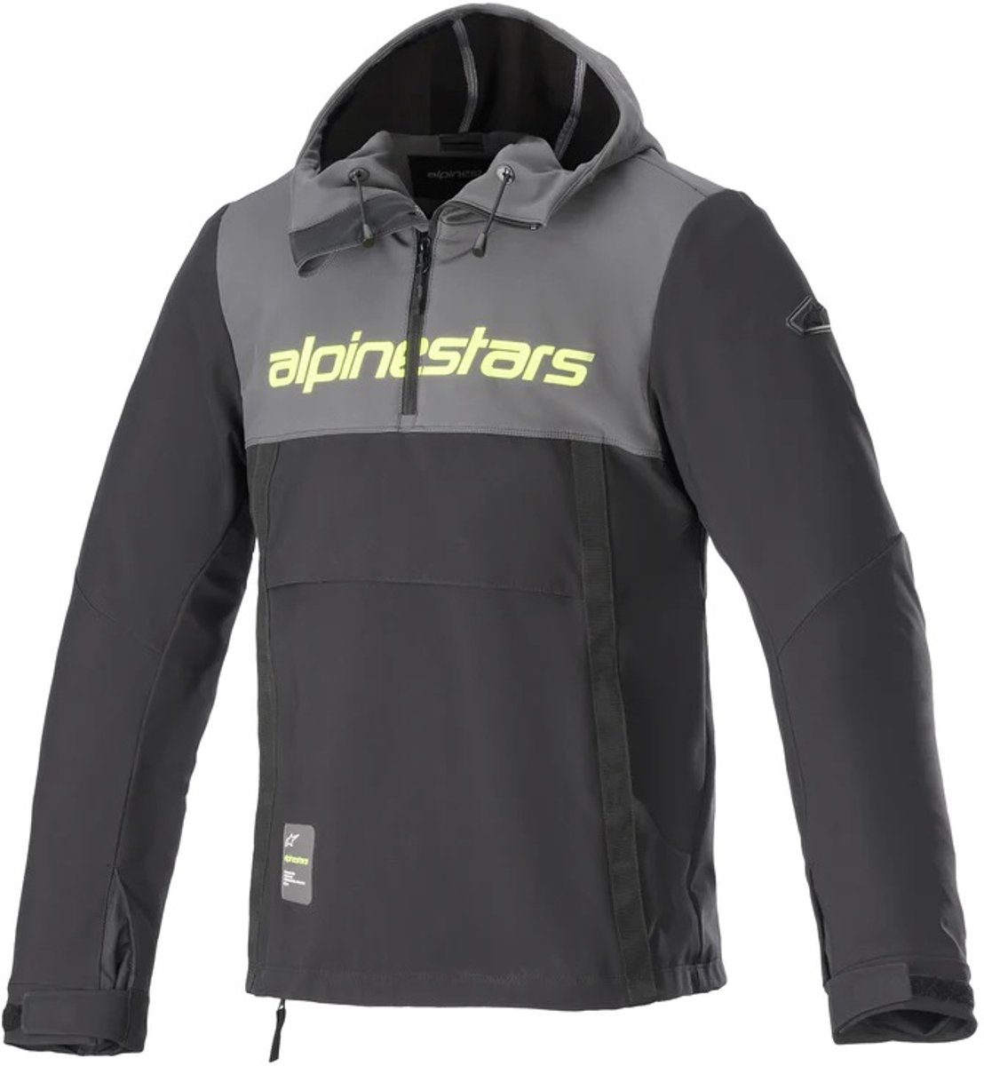 Alpinestars Sherpa Hoodie Tar Grijs Zwart Fluo Geel