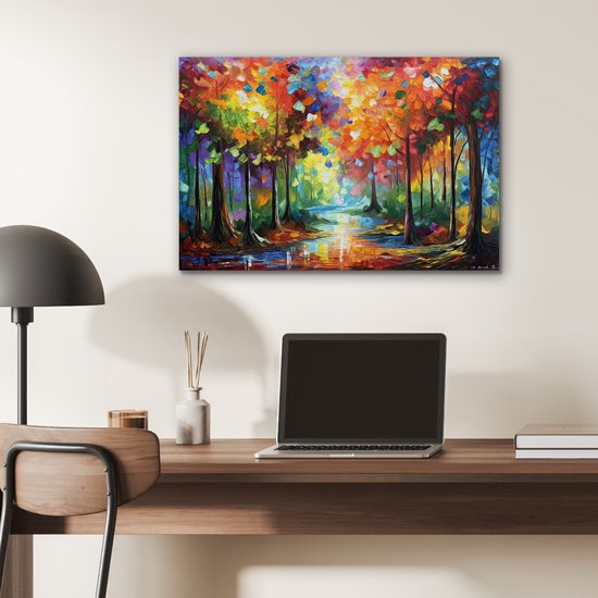 Décoration murale Métal - Peinture Aluminium Industriel - Paysage - Forêt - Couleurs - Nature - 60x40 cm - Dibond - Photo sur aluminium - Décoration murale industrielle - Pour le salon/chambre
