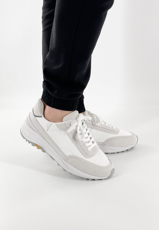 Sneaker Dutch'D ® - Wit/ Grijs - Luxe - Sportive - Cuir - Eclipse - Taille 45