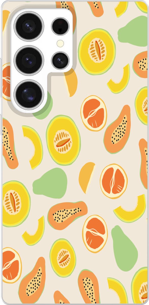 Telefoonhoesje Geschikt voor Samsung Galaxy S25 Ultra hoesje - Fruit - Patronen - Meloen - Siliconen Telefoonhoesje Telefoonhoesje