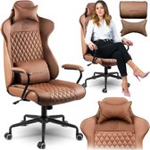 Bol.com Bureaustoel - ergonomisch - verstelbaar - kantelbaar - bruin aanbieding