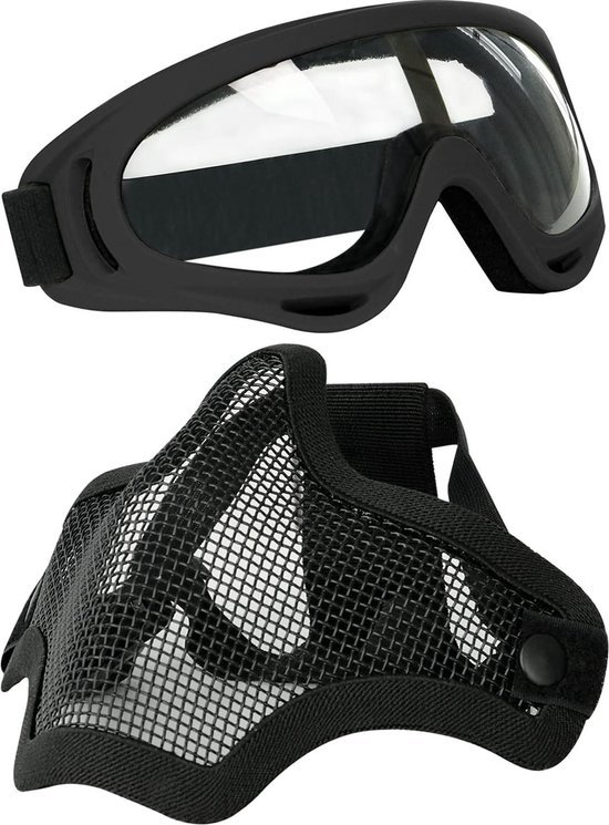 Écran facial de protection complet pour les jeux tactiques en plein air Certifié CE Masque profilé de paintball coupe-vent