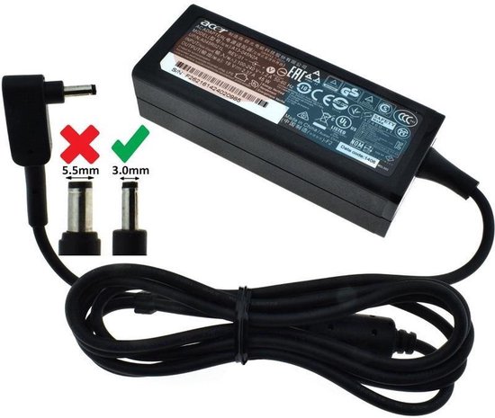 Acer oplader 45W (3.0 x 1.0mm)