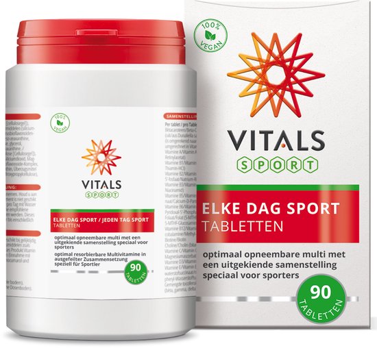 Vitals Elke Dag Sport - 90 tabletten - multivitamine. Voor sporters. Optimaal opneembare multi met een uitgekiende samenstelling.