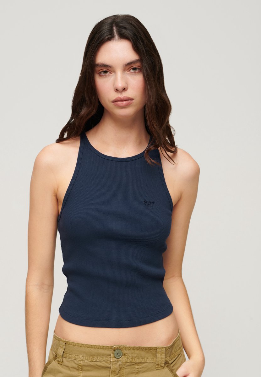 Superdry Essential Logo Racer hemdtopje Dames Vesten Marineblauw