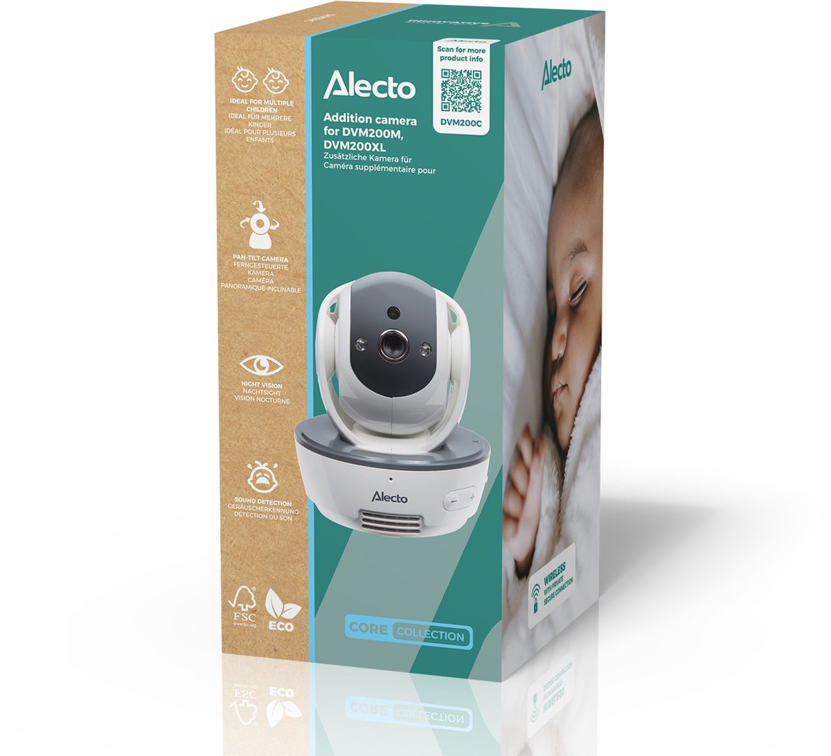 Alecto Babyfoonuitbreiding - DVM200C - Extra camera Alecto Babyfoon DVM200M (alle kleuren) en DVM200XL - Niet DVM-200 - Wit thumbnail 6