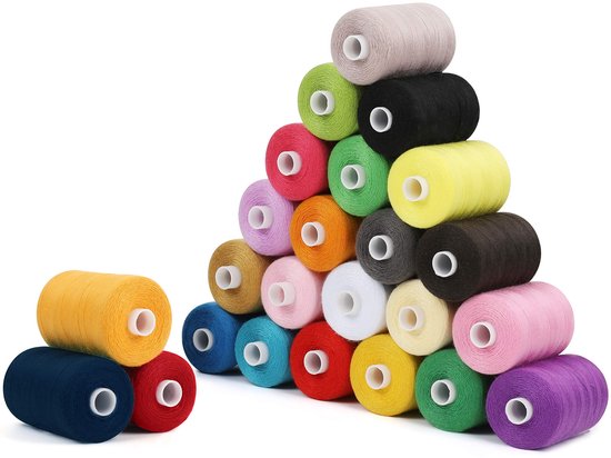 Curtzy polyester naaimachine draad – (24 Pak) – 6 cm