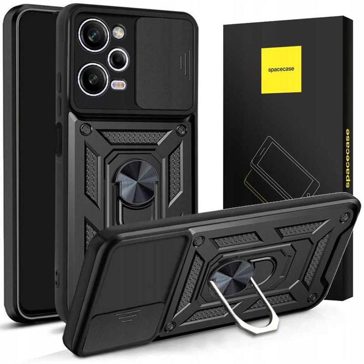 Spacecase Case Cover Voor Poco X5 Pro Note 12 Pro Zwart