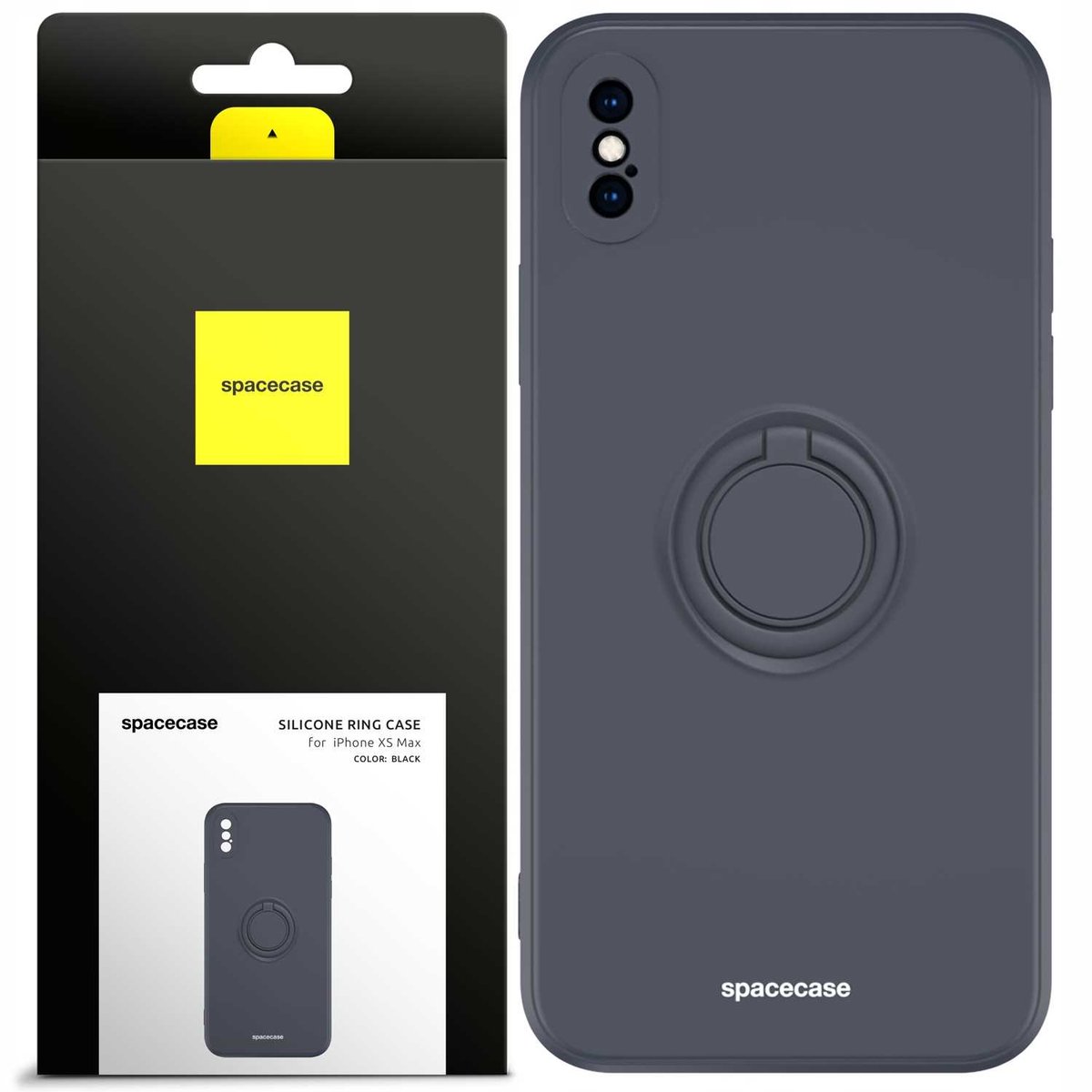 Spacecase Siliconen Ringcase Voor Iphone Xs Max Zwart