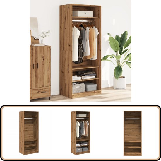 Kledingkast 90x52x200 cm bewerkt hout hoogglans grijs kopen