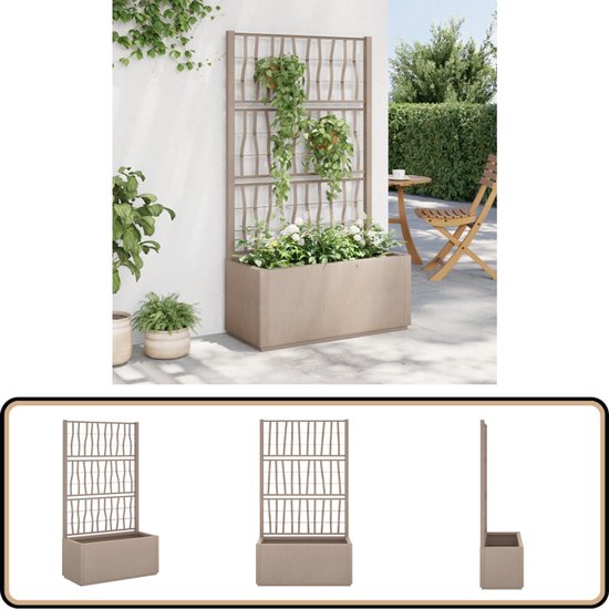 Goedkoop Outsunny Plantenbak Met Latwerk En Zelfbewatering Verrijdbaar 120 X 40 X 192 Cm Bruin