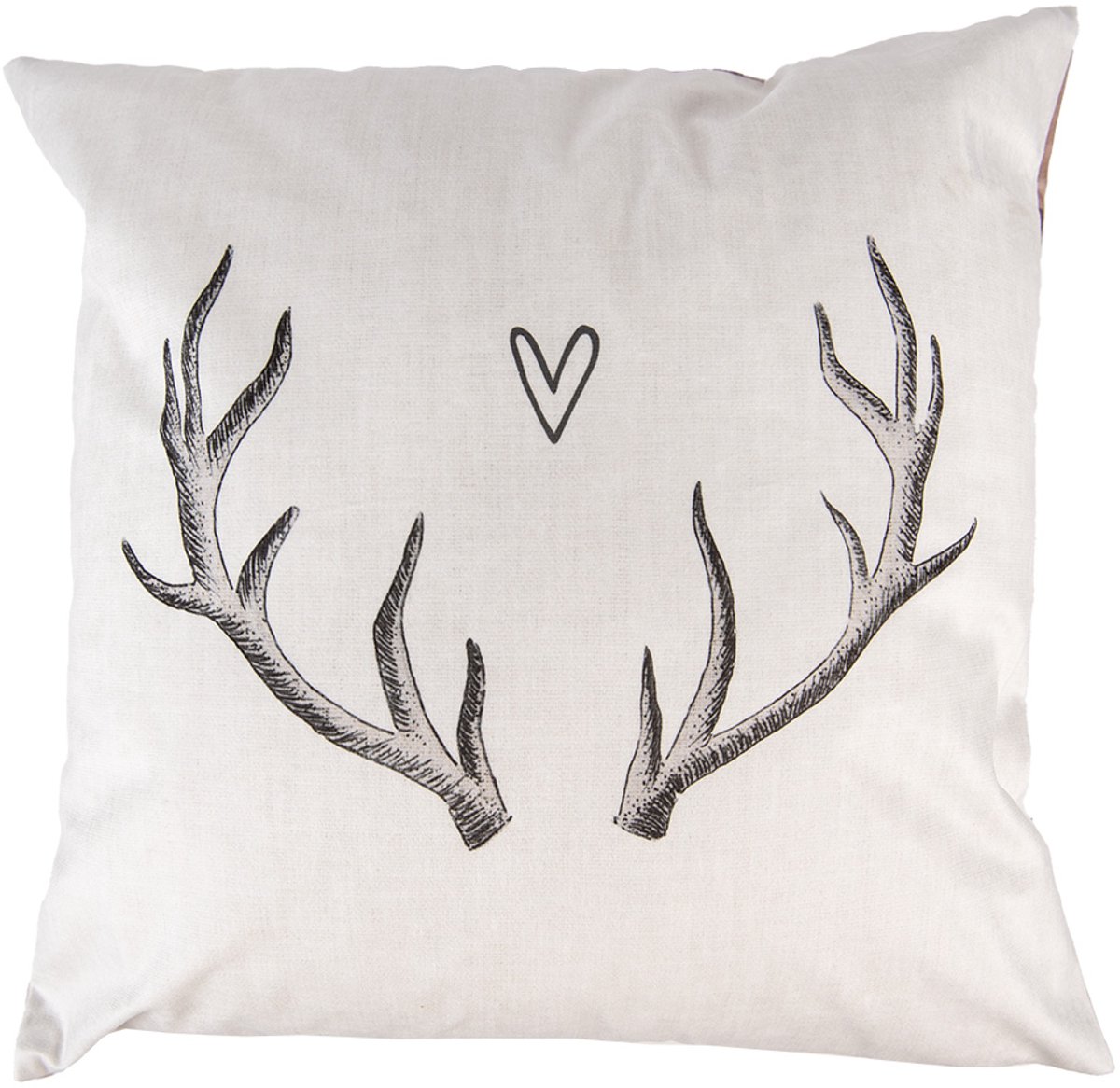 Clayre & Eef Kussenhoes 45x45 cm Beige Polyester Gewei